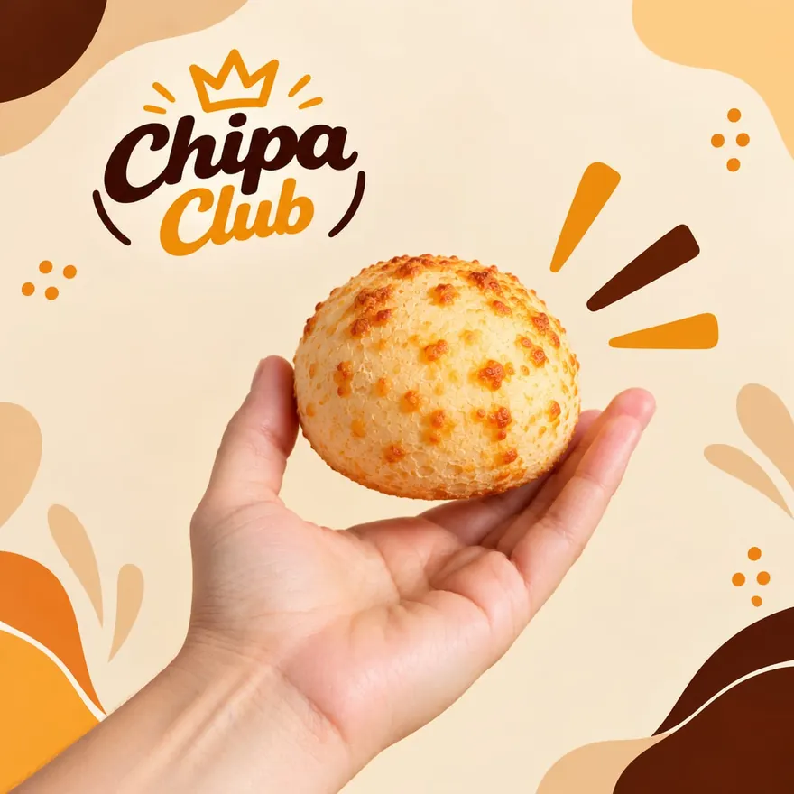 Una chipa clásica de queso en la palma de la mano
